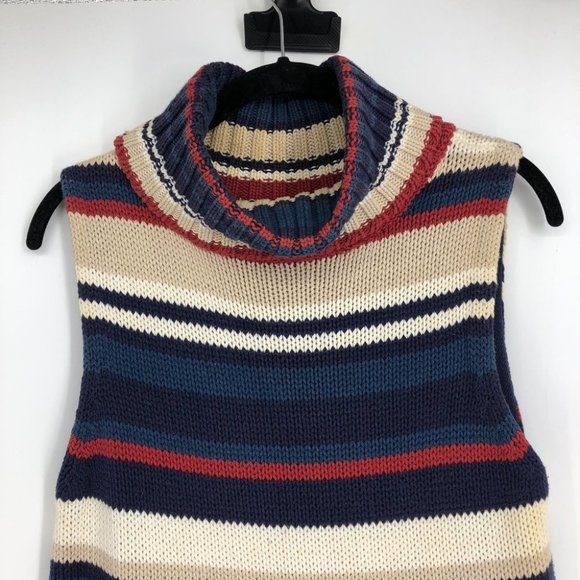 Penman's Vintage fall-tone multicolor striped sleeveless turtleneck top size M - Picture 4 of 13